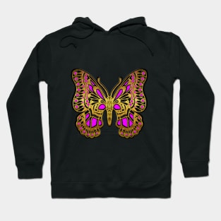 golden butterfly pink Hoodie